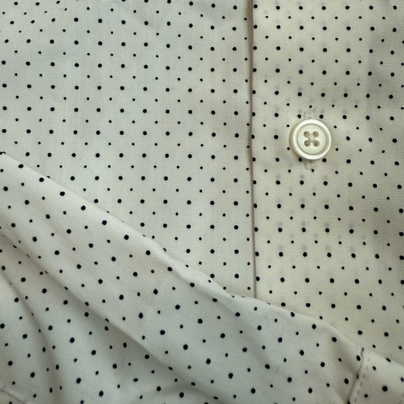 Express Men’s Dress Shirt, white with black dot pattern, size large/slim fit - Picture 3 of 6